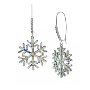 Betsey Johnson Snowflake Crystal Drop Earrings